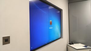 TV embedded in office partitions Glasgow