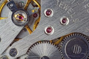 Close up of machinery inside Rolex watch repair UK